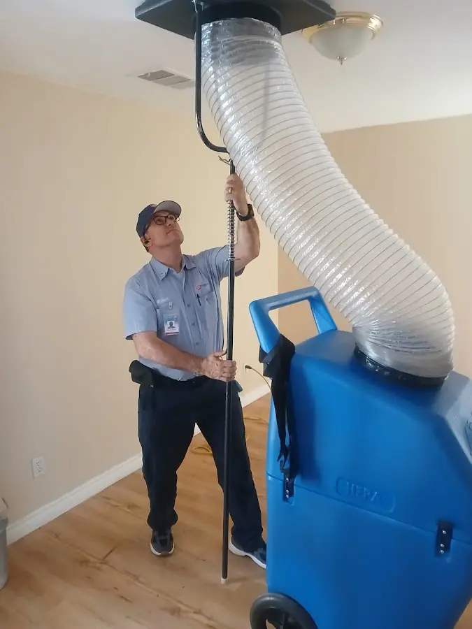 Mini Split Installation technician using HEPA equipment in Hacienda Heights